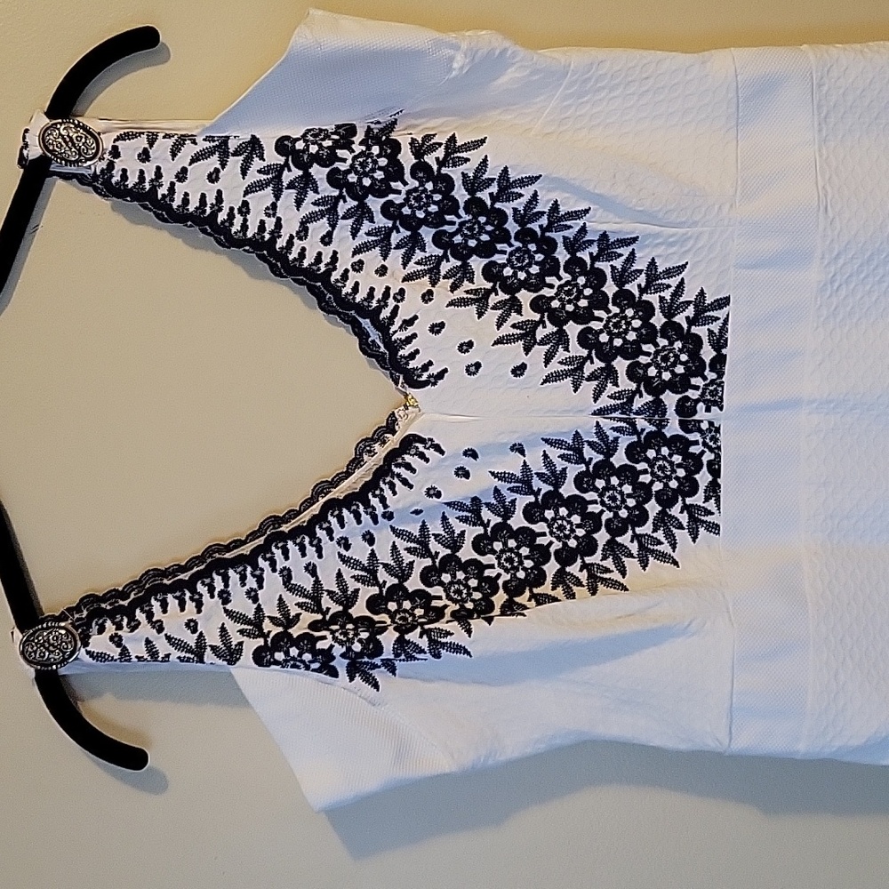 Kate Spade White and Black Midi Dress - Picture 2 of 9